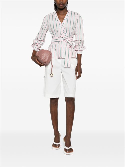 Bermuda donna Patrizia Pepe bianchi in popeline stretch con pinces PATRIZIA PEPE | 2P1752A743W146